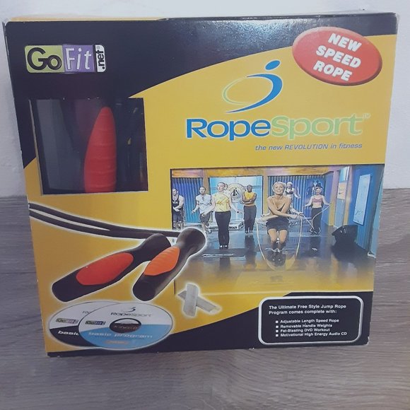 Go Fit Rope Sport Jump Rope w/ Weights and DVD - Picture 1 of 9